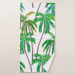Beautiful acrylic seamless floral summer pattern w bath towel