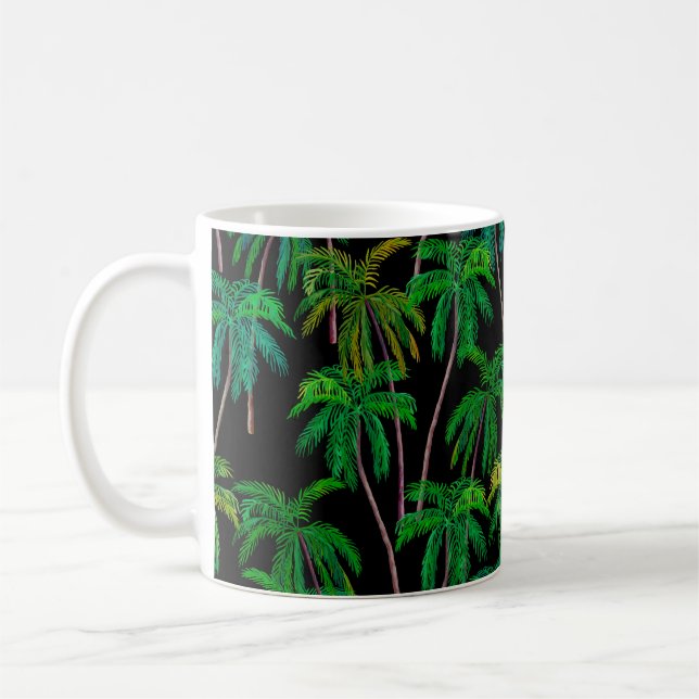 Beautiful acrylic seamless floral summer pattern w coffee mug (Left)