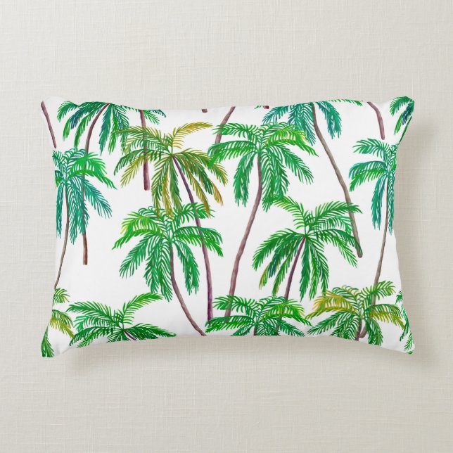 Beautiful acrylic seamless floral summer pattern w decorative cushion (Front)