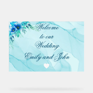 Beautiful acrylic welcome to our wedding sign