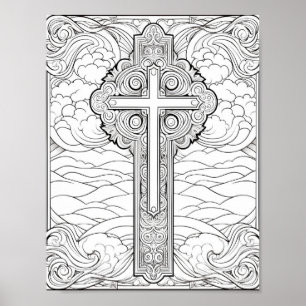 Beautiful Adult Bible Themed Colouring  Poster