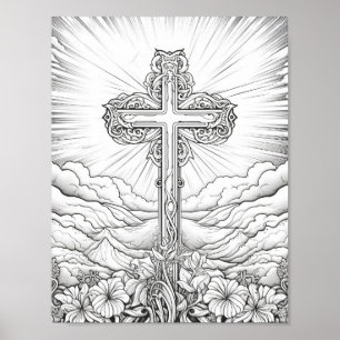 Beautiful Adult Bible Themed Colouring  Poster
