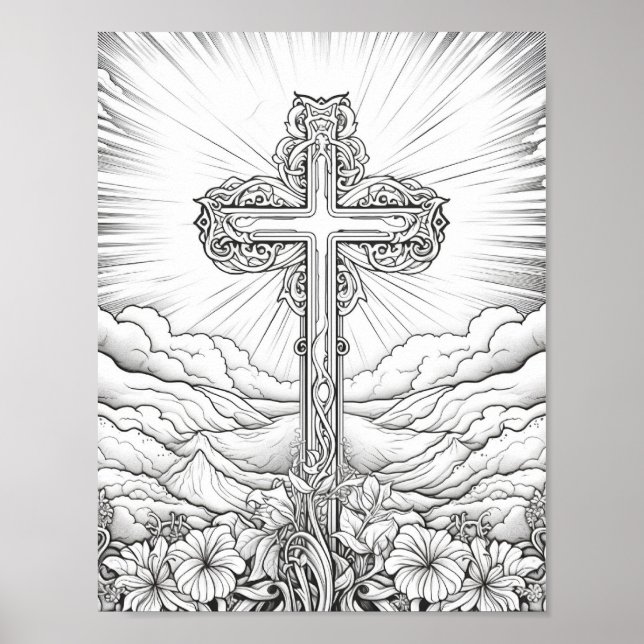 Beautiful Adult Bible Themed Colouring  Poster (Front)