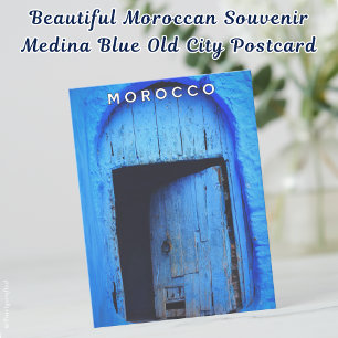 Beautiful Africa Moroccan Travel Blue Medina Postcard