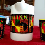 Beautiful Africa Teapot<br><div class="desc">I got inspired by the beautiful African colours to create this teapot. Africa has such beautiful bright bold colours in their clothings ans their National Flag. This teapot has a printed image of artwork that I created using coloured pencils.</div>
