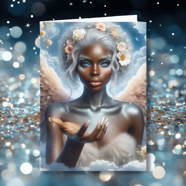 Beautiful African-American Angel Ethereal Card (Creator Uploaded)