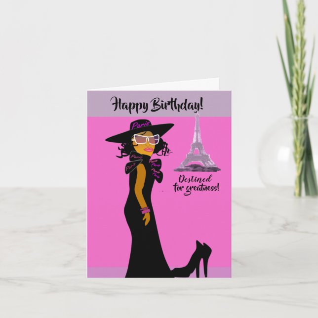 Beautiful African American Cousin Birthday Card (Front)