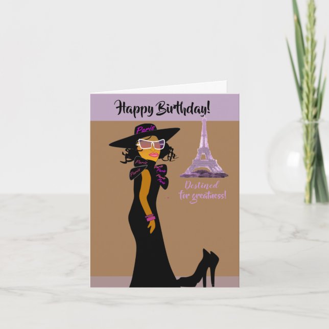 Beautiful African American Daughter Birthday Card (Front)