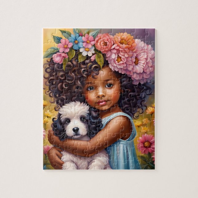 Beautiful African American Girl Puzzle (Vertical)
