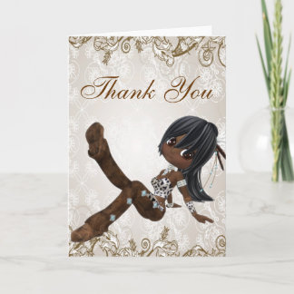 Beautiful African American Girl Thank You Card