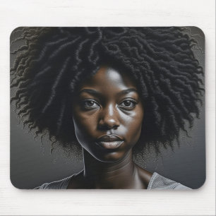 Beautiful African American Woman Ai Art Mouse Mat