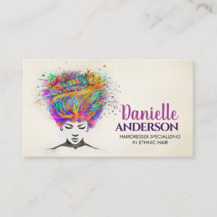 Beautiful African American Woman - Artistic Hair Business Card