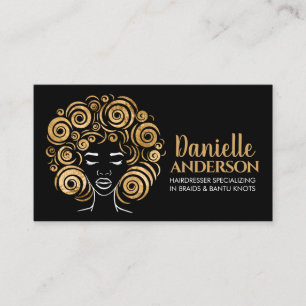Beautiful African American Woman Silhouette Business Card