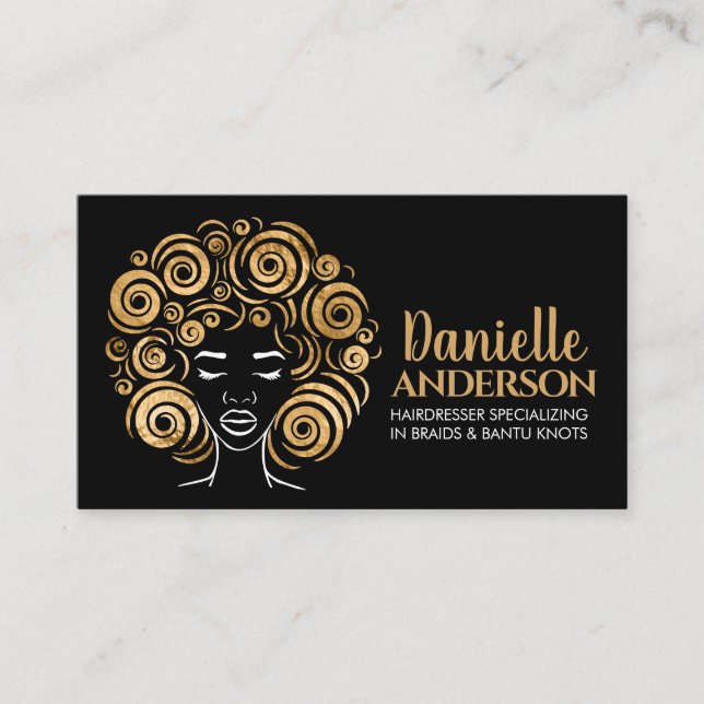 Beautiful African American Woman Silhouette Business Card (Front)