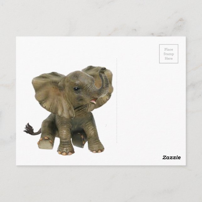 Beautiful African Baby Elephant Postcard (Back)