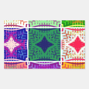 Beautiful African Chequered Art Print Rectangular Sticker