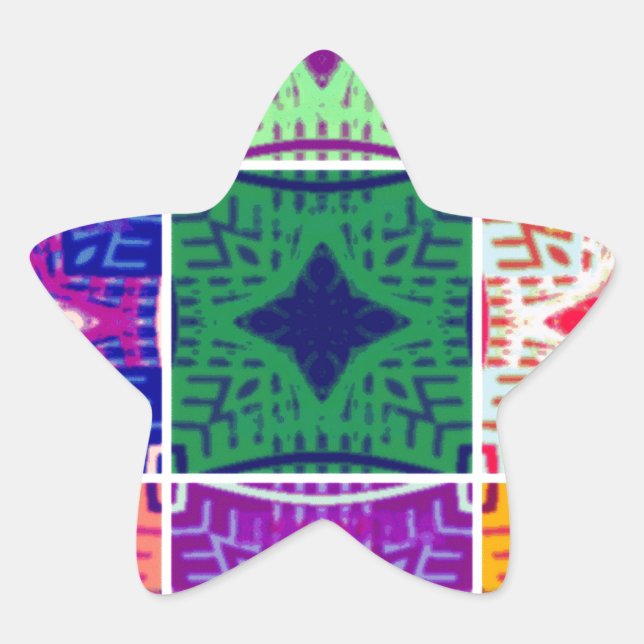Beautiful African Chequered Art Print Star Sticker (Front)