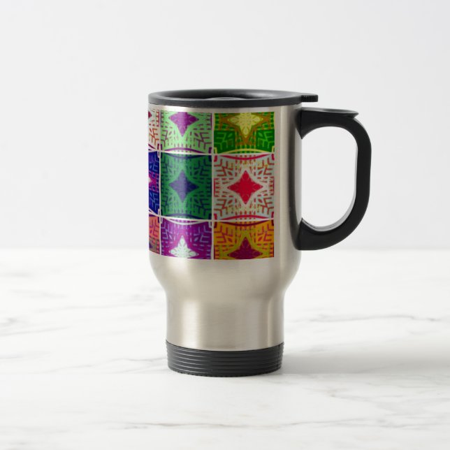 Beautiful African Chequered Art Print Travel Mug (Right)