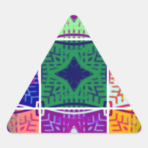 Beautiful African Chequered Art Print Triangle Sticker