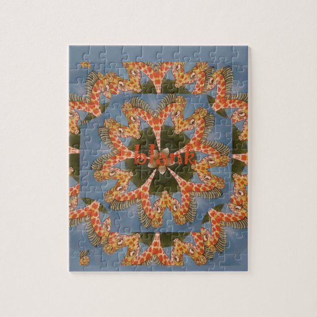 Beautiful African colorful Giraffe blank Jigsaw Puzzle (Vertical)