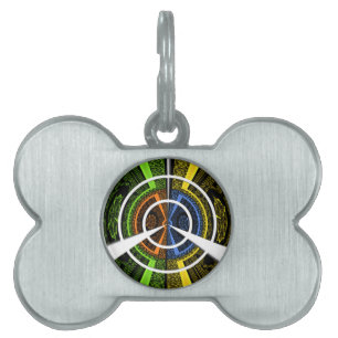 Beautiful African colourful Circular Illustrations Pet ID Tag