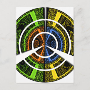 Beautiful African colourful Circular Illustrations Postcard