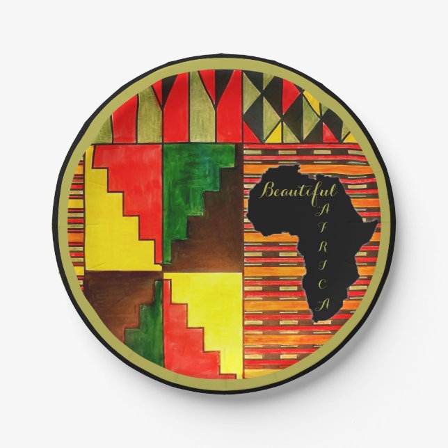 Beautiful African Colours Paper Plates (Front)