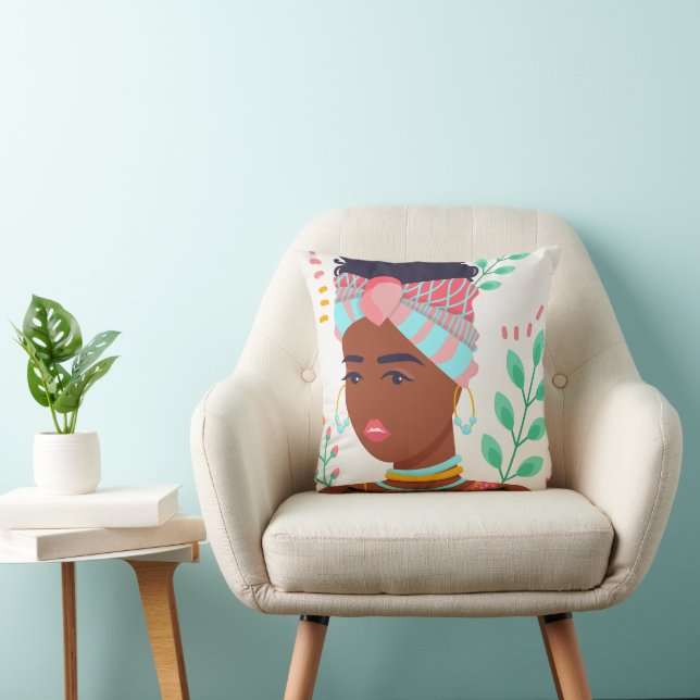 Beautiful African Girl Cushion (Chair)