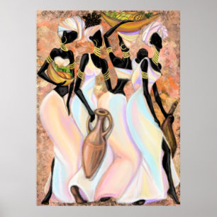 Beautiful African Ladies Poster - Modern Painting