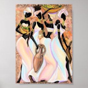 Beautiful African Ladies Poster - Modern Painting
