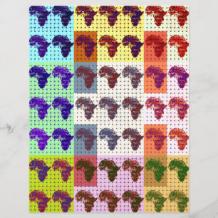 Beautiful African Map Chequered Pap art ethnic