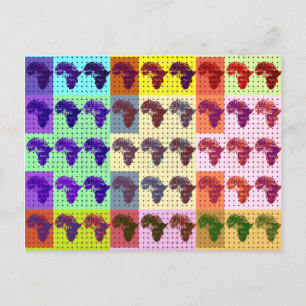 Beautiful African Map Chequered Pap art ethnic Postcard