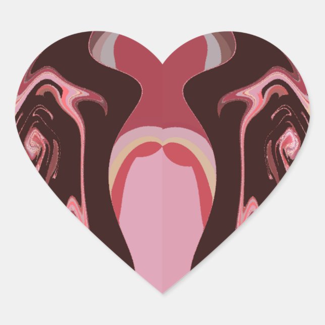 Beautiful African Maroon Motif Print Design Heart Sticker (Front)
