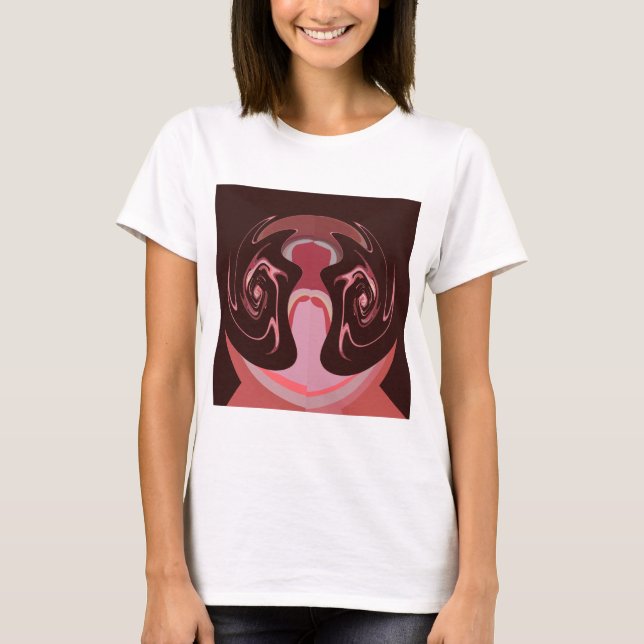 Beautiful African Maroon Motif Print Design T-Shirt (Front)