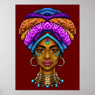 Beautiful African Queen Poster