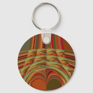 Beautiful African Traditional Golden Brown Motif Key Ring