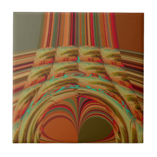 Beautiful African Traditional Golden Brown Motif  Tile