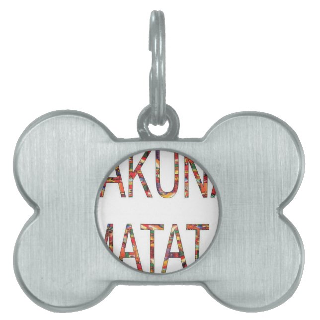 Beautiful African Vintage Colours Hakuna Matata Ar Pet Tag (Front)