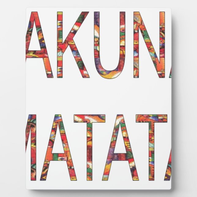 Beautiful African Vintage Colours Hakuna Matata Ar Plaque (Front)