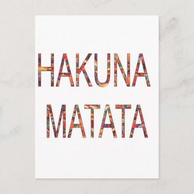 Beautiful African Vintage Colours Hakuna Matata Ar Postcard (Front)