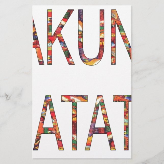 Beautiful African Vintage Colours Hakuna Matata Ar Stationery (Front)