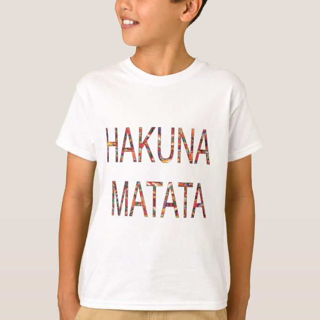 Beautiful African Vintage Colours Hakuna Matata Ar T-Shirt (Front)