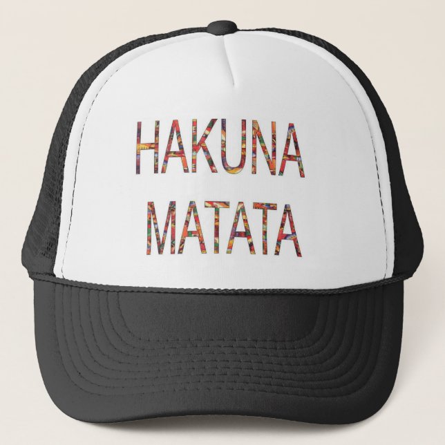 Beautiful African Vintage Colours Hakuna Matata Ar Trucker Hat (Front)
