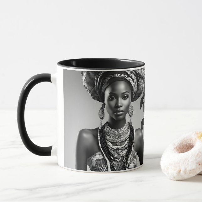 Beautiful African woman Mug (With Donut)
