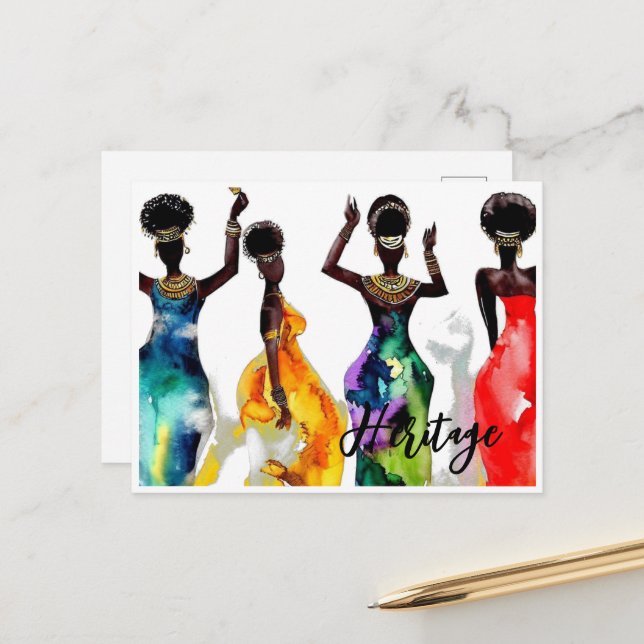 Beautiful African Women in Colourful Gowns Heritag Postcard (Front/Back In Situ)