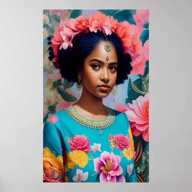 Beautiful afro hair lady poster (Front)