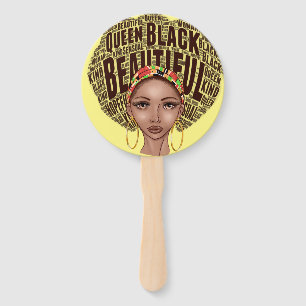 Beautiful Afrocentric Strong Black Woman Hand Fan