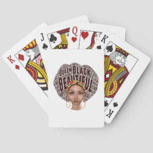 Beautiful Afrocentric Strong Black Woman Playing Cards