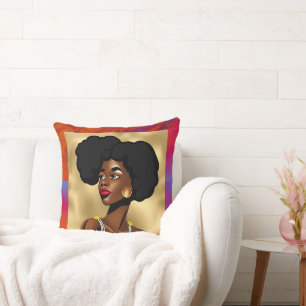 Beautiful Afrocentric Style Woman Cushion
