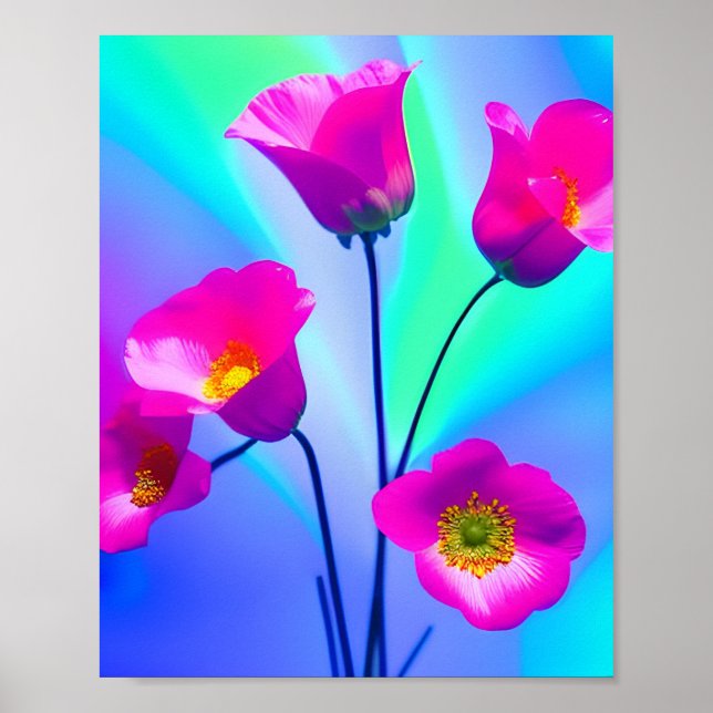 Beautiful ai floral watercolor poster (Front)